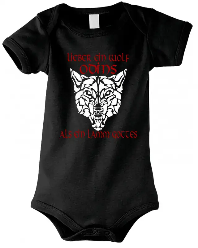 Baby Kurzarm Body (Lieber ein Wolf Odins als ein Lamm Gottes)