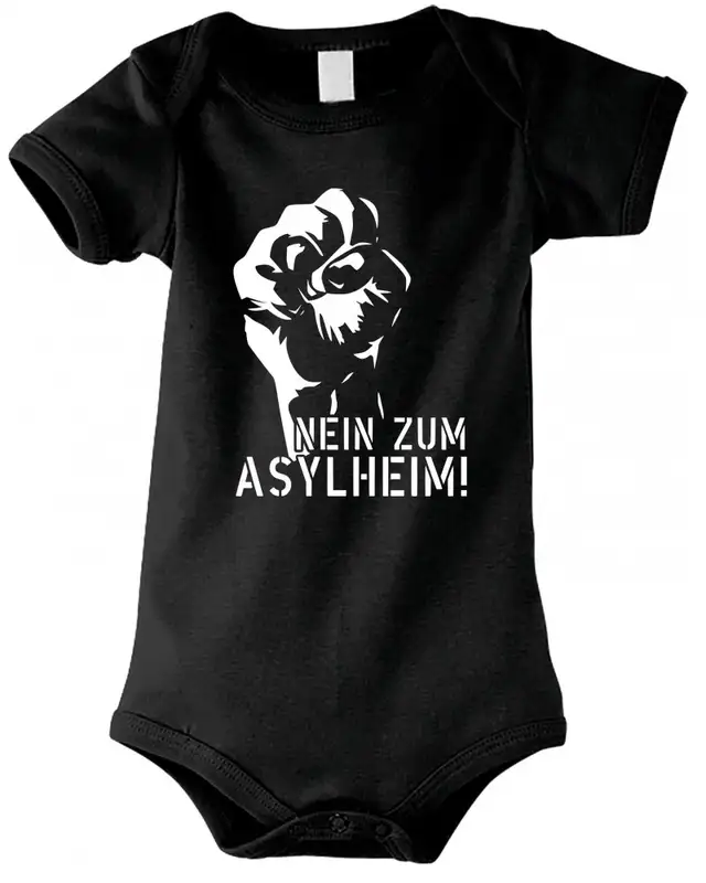 Baby Kurzarm Body (Nein zum Asylheim)