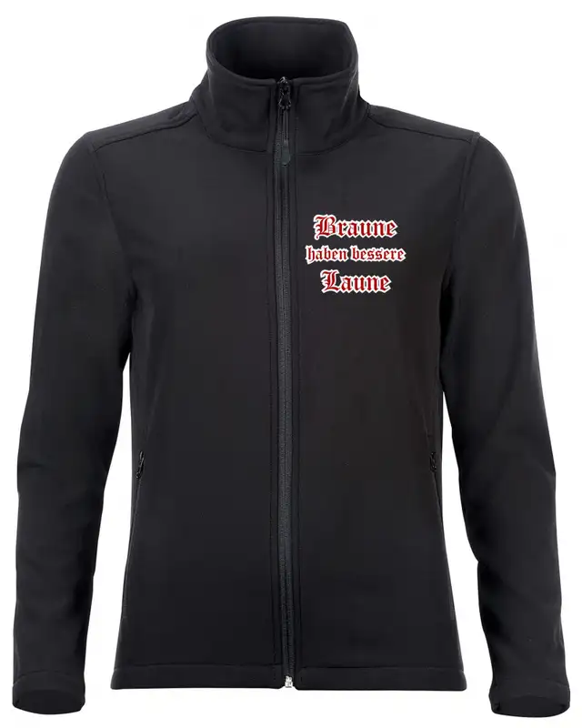 Bestickte Damen Softshell Jacke "2 Lagen" (Braune haben bessere laune)