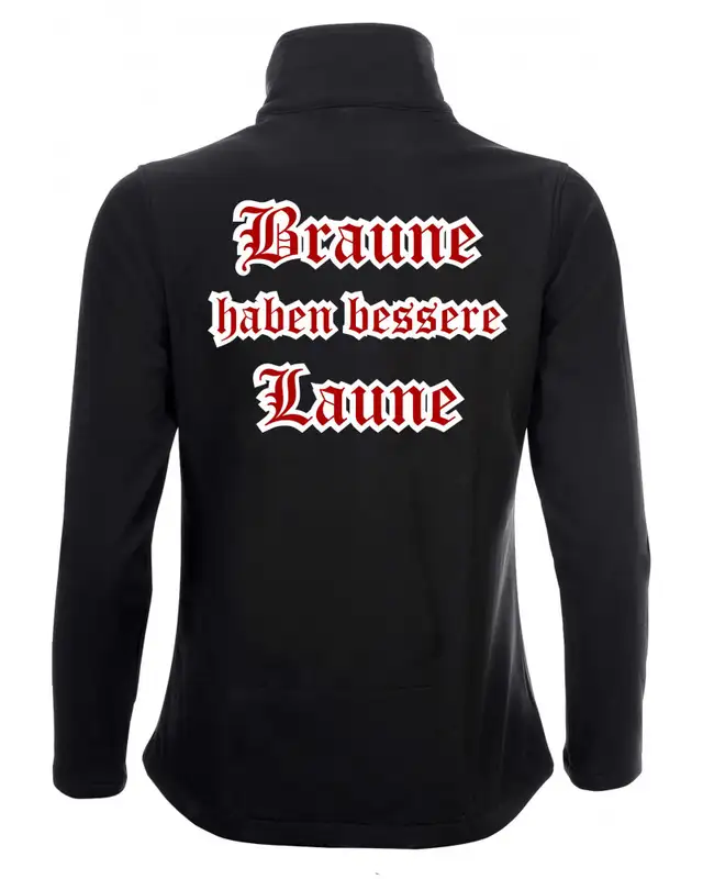 Bestickte Damen Softshell Jacke "2 Lagen" (Braune haben bessere laune) Bild 2