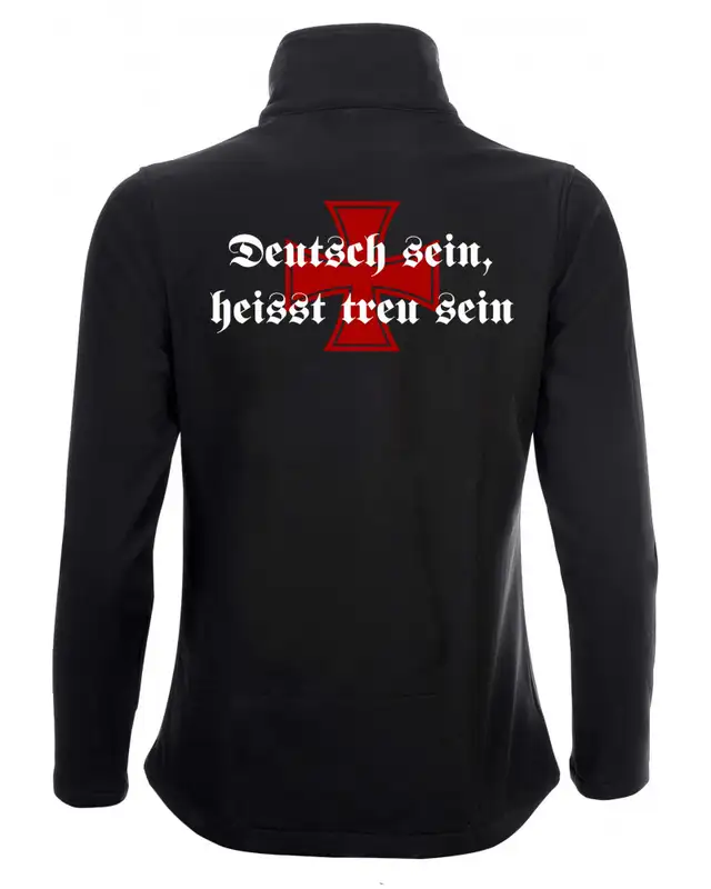 Bestickte Damen Softshell Jacke "2 Lagen" (Deutsch sein, heißt treu sein) Bild 2