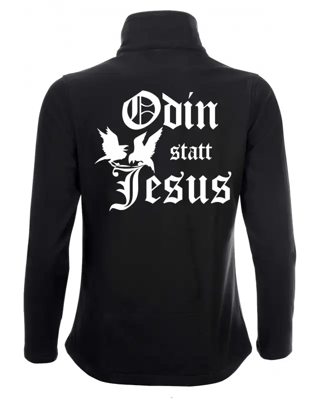 Bestickte Damen Softshell Jacke "2 Lagen" (Odin statt Jesus) Bild 2
