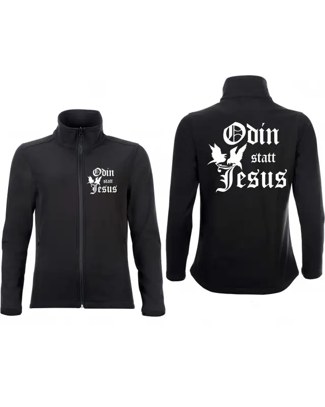 Bestickte Damen Softshell Jacke "2 Lagen" (Odin statt Jesus) Bild 3