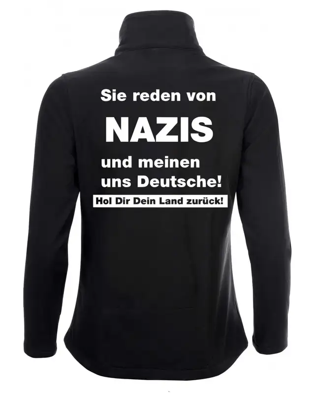 Bestickte Damen Softshell Jacke "2 Lagen" (Sie reden von Nazis) Bild 2