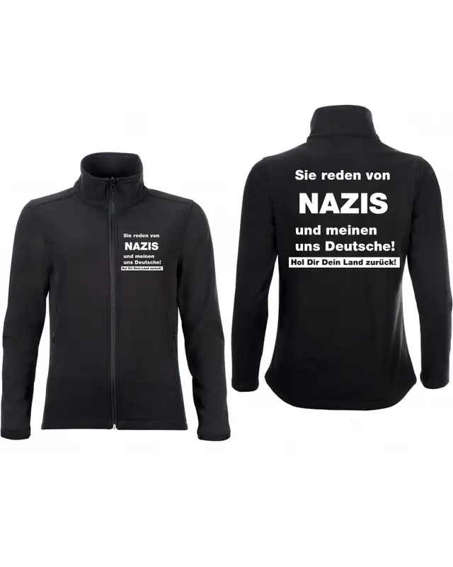 Bestickte Damen Softshell Jacke "2 Lagen" (Sie reden von Nazis) Bild 3