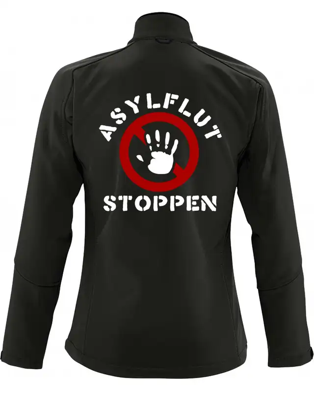Bestickte Damen Softshell Jacke "3 Lagen" (Asylflut stoppen) Bild 2