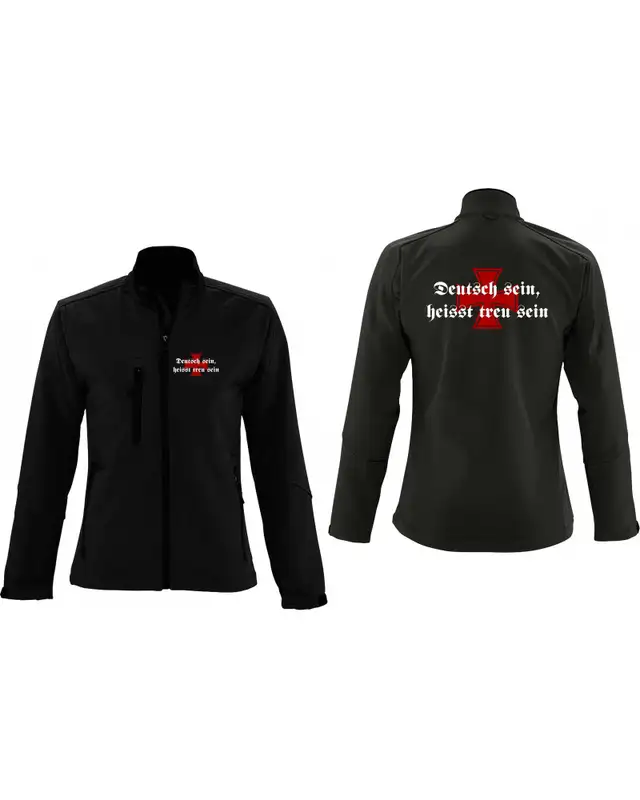 Bestickte Damen Softshell Jacke "3 Lagen" (Deutsch sein, heißt treu sein) Bild 3