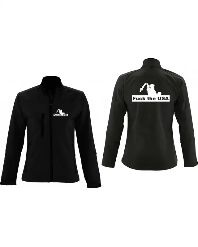 Bestickte Damen Softshell Jacke "3 Lagen" (Fuck the USA) Bild 3