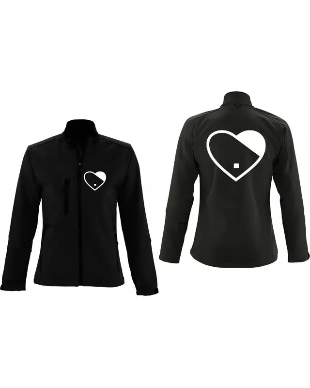 Bestickte Damen Softshell Jacke "3 Lagen" (Herz) Bild 3