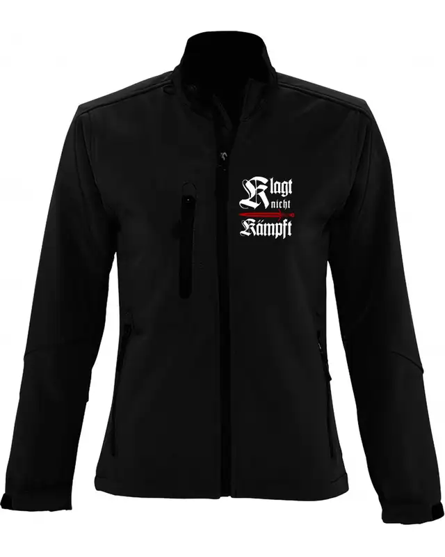 Bestickte Damen Softshell Jacke "3 Lagen" (Klagt nicht kämpft, Schwert)