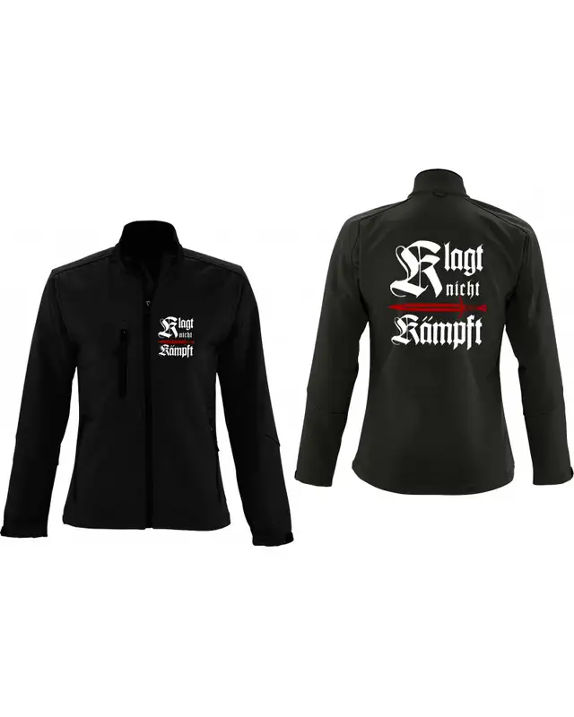 Bestickte Damen Softshell Jacke "3 Lagen" (Klagt nicht kämpft, Schwert) Bild 3