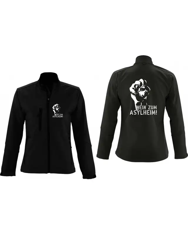 Bestickte Damen Softshell Jacke "3 Lagen" (Nein zum Asylheim) Bild 3