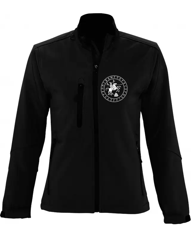 Bestickte Damen Softshell Jacke "3 Lagen" (Odin und Sleipnir)