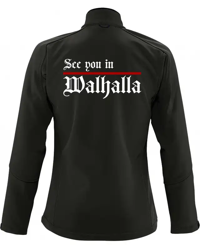 Bestickte Damen Softshell Jacke "3 Lagen" (See you in Walhalla, Strich) Bild 2