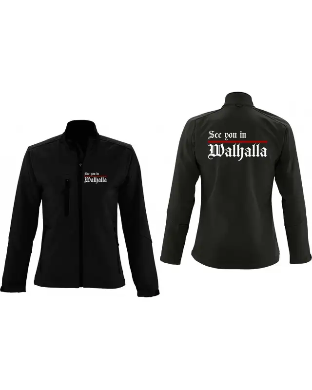 Bestickte Damen Softshell Jacke "3 Lagen" (See you in Walhalla, Strich) Bild 3