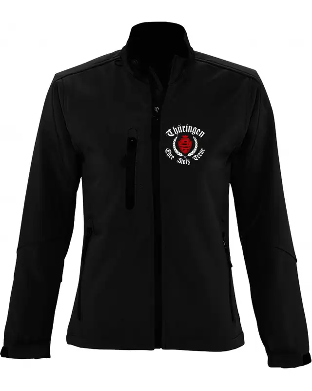 Bestickte Damen Softshell Jacke "3 Lagen" (Thüringen, ehre stolz treue)