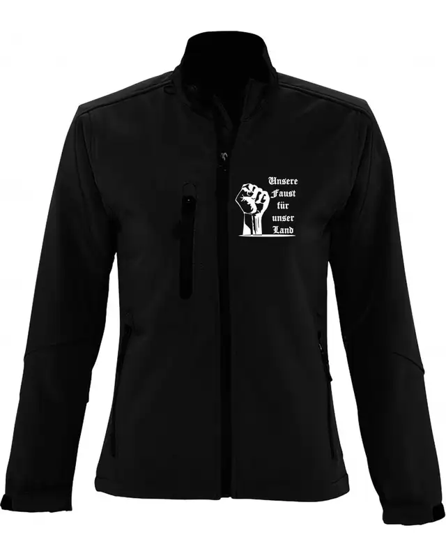 Bestickte Damen Softshell Jacke "3 Lagen" (Unsere Faust für unser Land)
