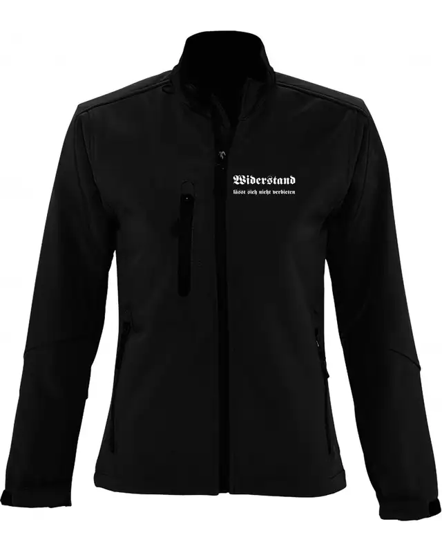 Bestickte Damen Softshell Jacke "3 Lagen" (Widerstand lässt sich nicht verbieten)