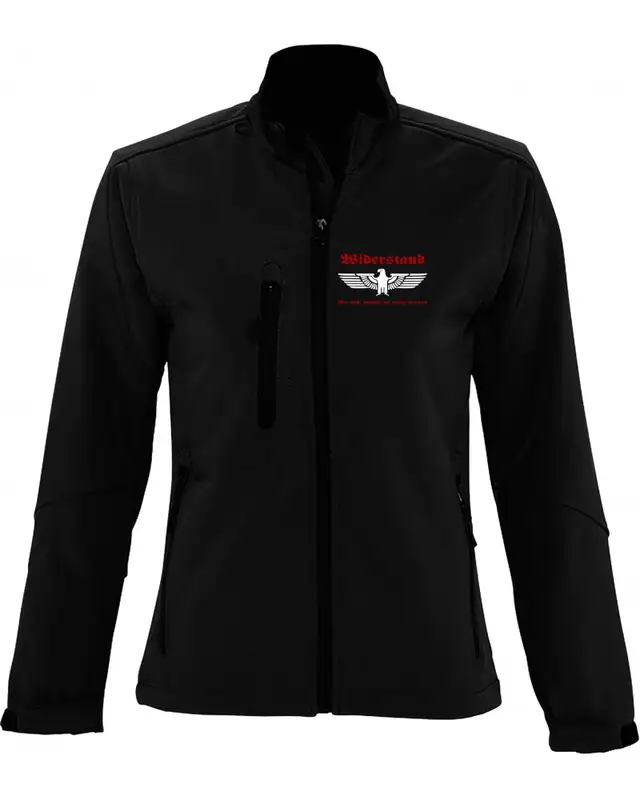 Bestickte Damen Softshell Jacke "3 Lagen" (Widerstand, wer nicht kämpft hat verloren)