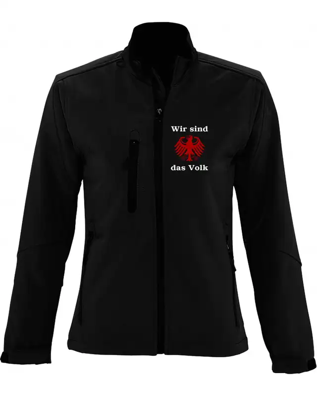 Bestickte Damen Softshell Jacke "3 Lagen" (Wir sind das Volk)