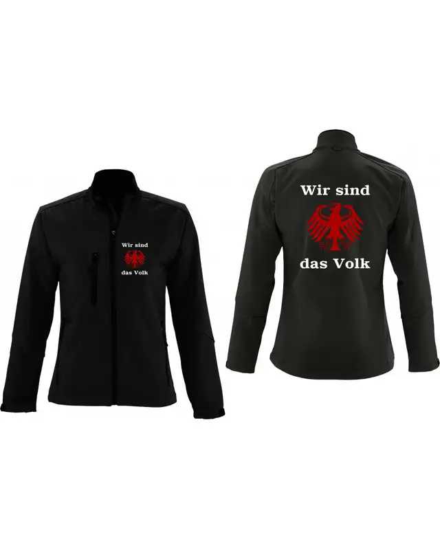 Bestickte Damen Softshell Jacke "3 Lagen" (Wir sind das Volk) Bild 3