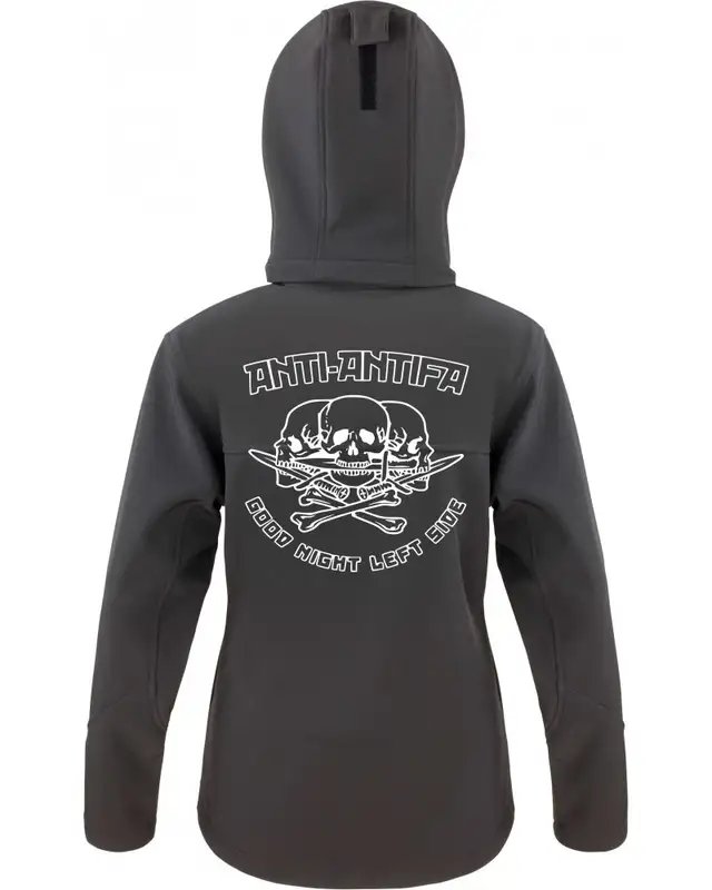 Bestickte Damen Softshell Kapuzenjacke (Anti-Antifa) Bild 2