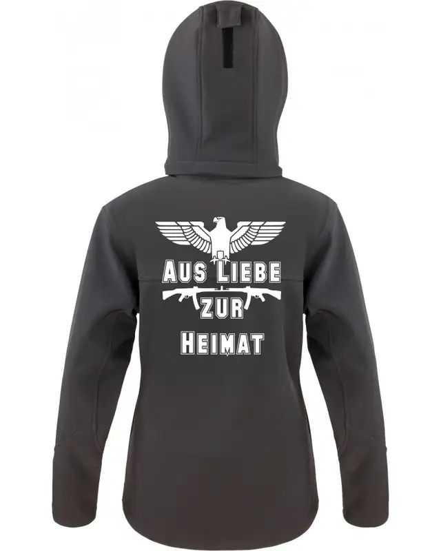 Bestickte Damen Softshell Kapuzenjacke (Aus liebe zur Heimat) Bild 2