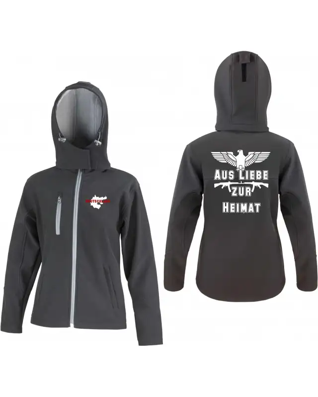Bestickte Damen Softshell Kapuzenjacke (Aus liebe zur Heimat) Bild 3