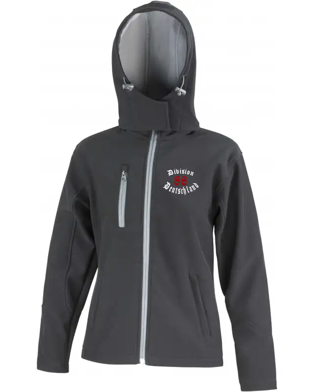 Bestickte Damen Softshell Kapuzenjacke (Division 88 Deutschland)