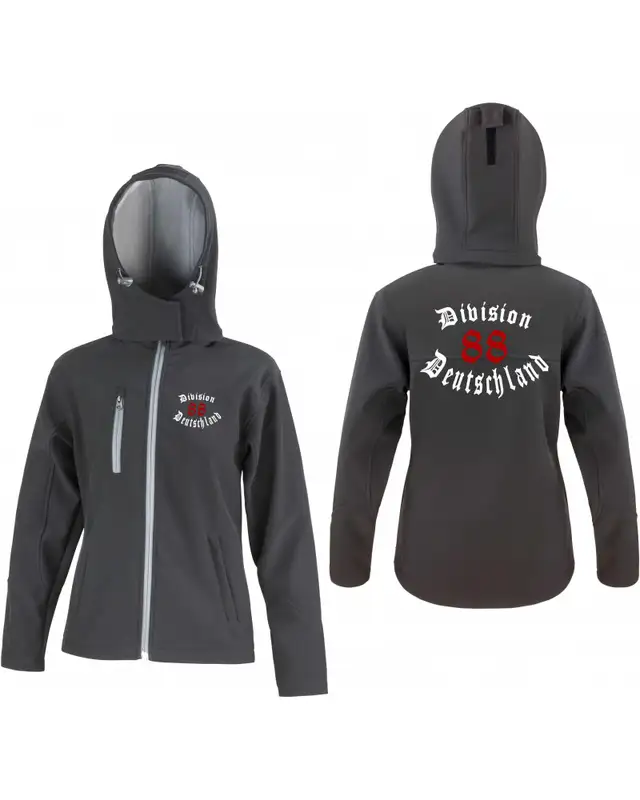 Bestickte Damen Softshell Kapuzenjacke (Division 88 Deutschland) Bild 3