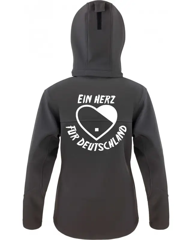Bestickte Damen Softshell Kapuzenjacke (Ein Herz für Deutschland) Bild 2