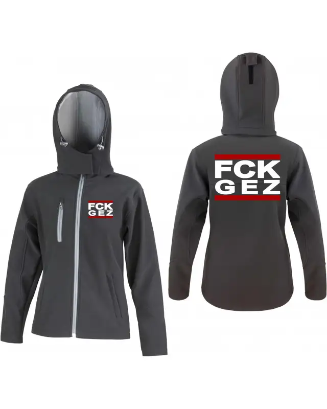 Bestickte Damen Softshell Kapuzenjacke (FCK GEZ) Bild 3