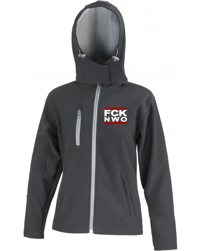 Bestickte Damen Softshell Kapuzenjacke (FCK NWO)
