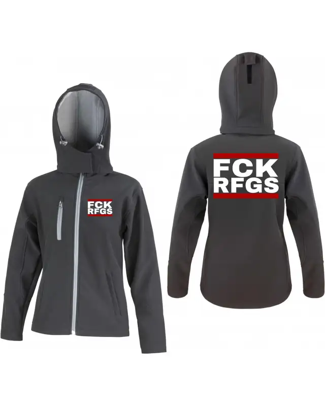 Bestickte Damen Softshell Kapuzenjacke (FCK RFGS) Bild 3