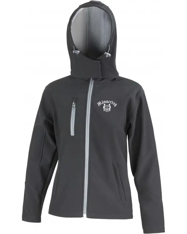 Bestickte Damen Softshell Kapuzenjacke (Männertag)