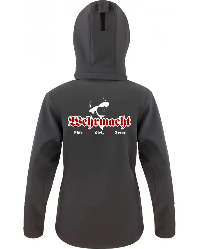 Bestickte Damen Softshell Kapuzenjacke (Wehrmacht, ehre stolz treue) Bild 2
