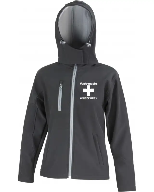 Bestickte Damen Softshell Kapuzenjacke (Wehrmacht wieder mit)