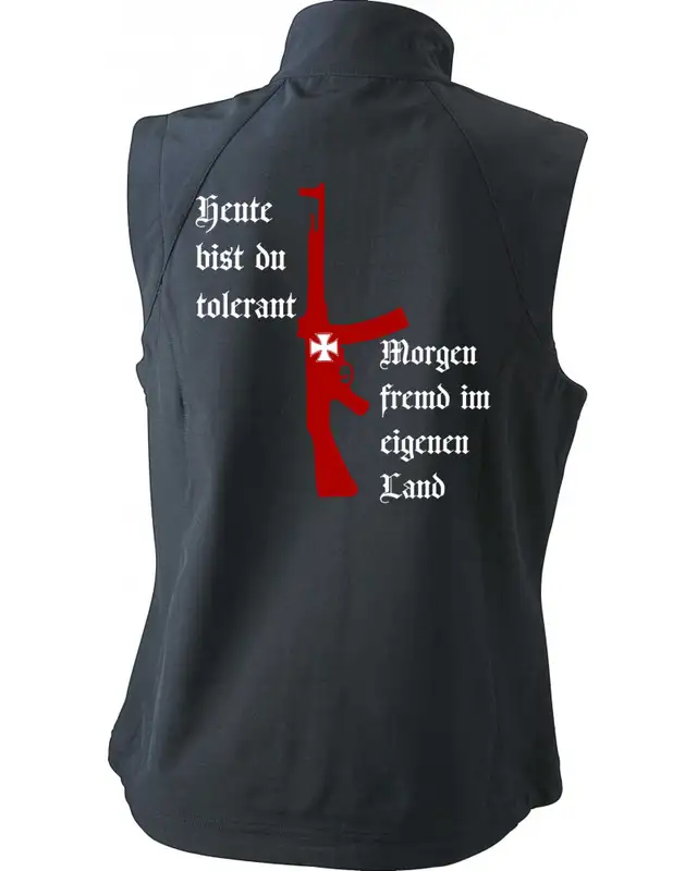 Bestickte Damen Weste (Heute tolerant morgen fremd im eigenen Land) Bild 2