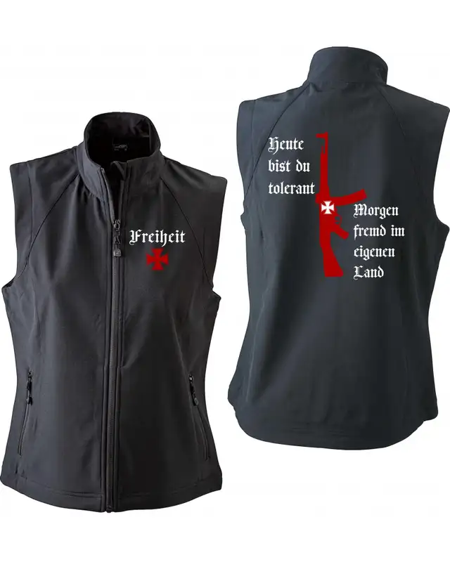Bestickte Damen Weste (Heute tolerant morgen fremd im eigenen Land) Bild 3