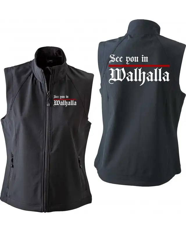 Bestickte Damen Weste (See you in Walhalla, Strich) Bild 3