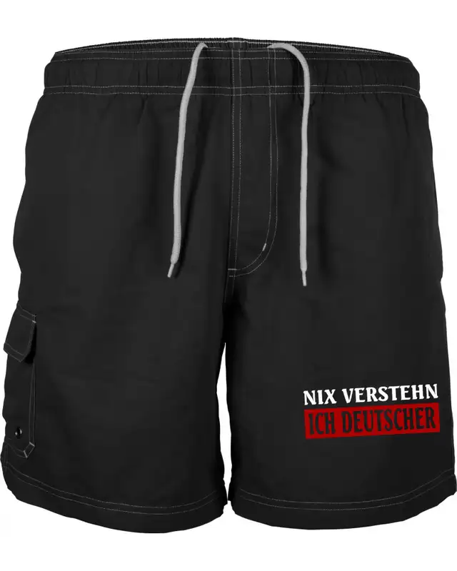 Bestickte Herren Badehose (Nix verstehen, ich deutscher)