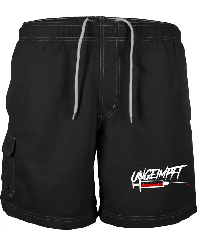 Bestickte Herren Badehose (Ungeimpft, Spritze)