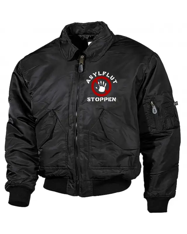 Bestickte Herren CWU Jacke (Asylflut stoppen)