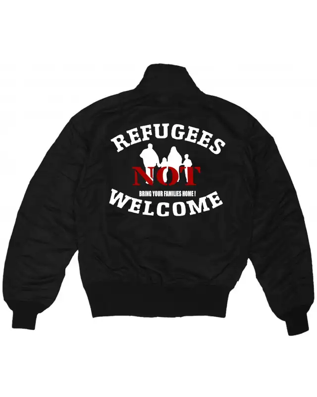 Bestickte Herren CWU Jacke (Refugees not welcome) Bild 2
