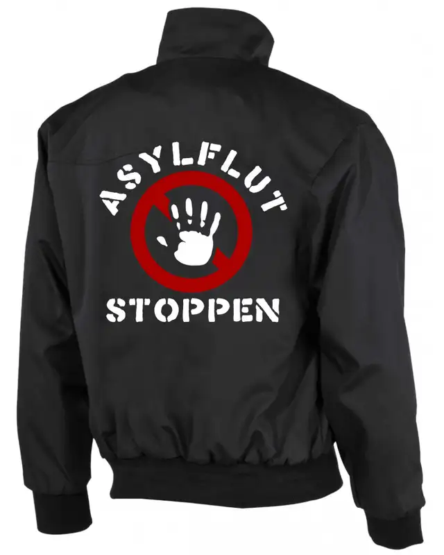Bestickte Herren Harrington Jacke (Asylflut stoppen) Bild 2