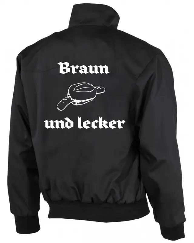 Bestickte Herren Harrington Jacke (Braun und lecker) Bild 2