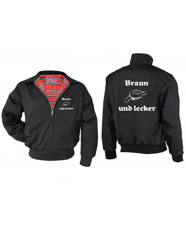 Bestickte Herren Harrington Jacke (Braun und lecker) Bild 3