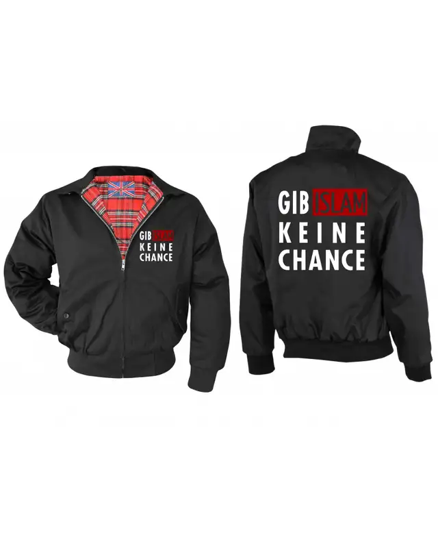 Bestickte Herren Harrington Jacke (Gib Islam keine Chance) Bild 3