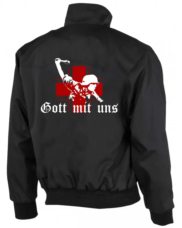 Bestickte Herren Harrington Jacke (Gott mit uns, Soldat) Bild 2