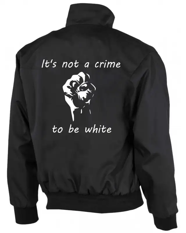 Bestickte Herren Harrington Jacke (Its not a crime to be white) Bild 2